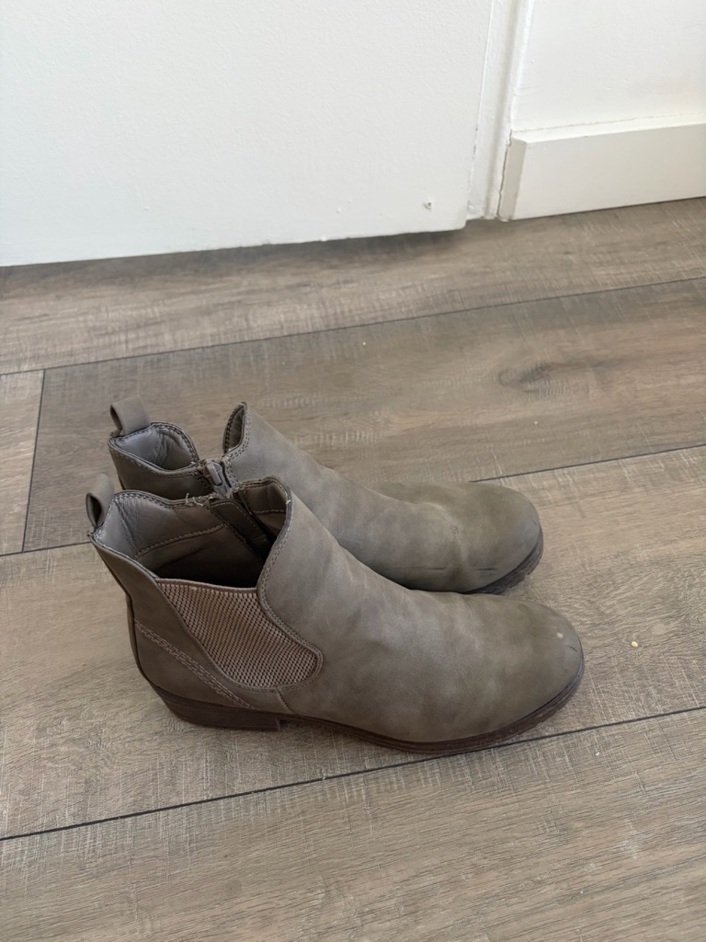 Crown Vintage Taupe Suede Chelsea Ankle Boots
